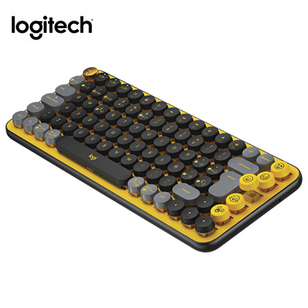 TECLADO LOGITECH POP KEYS MULTI-DEVICE WIRELESS/BT BLACK/YELLOW (920-010713)-P